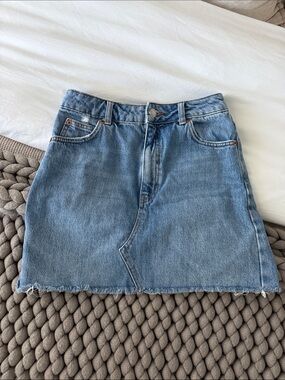 Topshop denim mini skirt